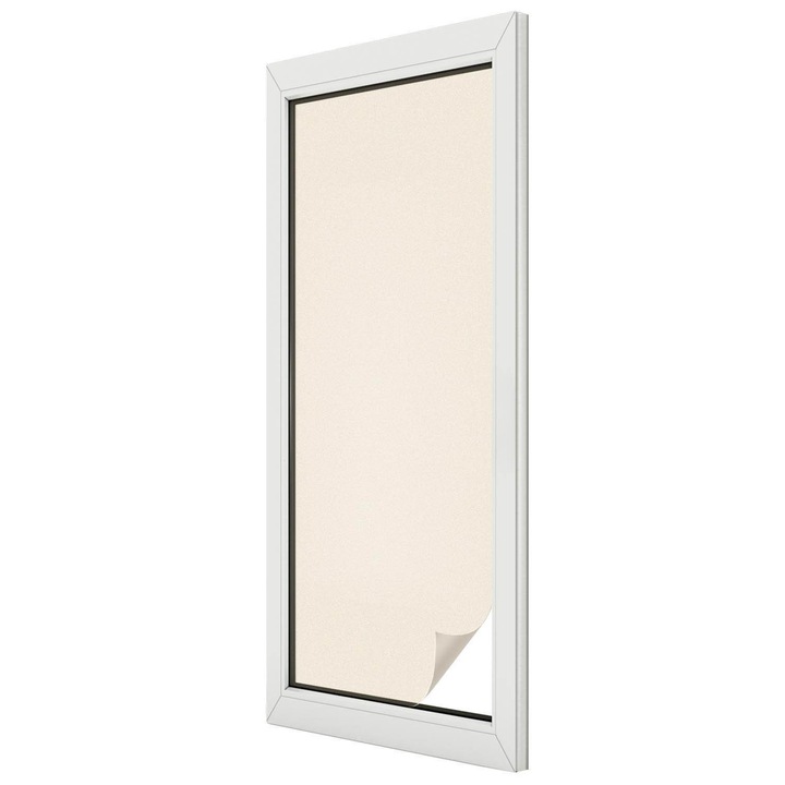Folie geam vitraliu, Tulup, Eleganta minimalista bej solida, Protectie Solara si Intimitate, 50x146 cm, Ideal Pentru Decor Interior, 0104508500700cceee3cf