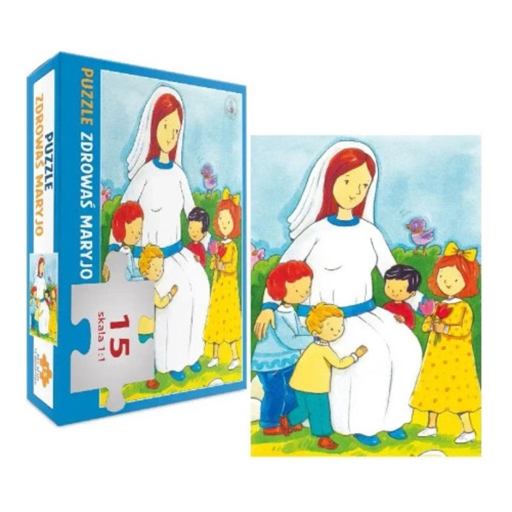 Puzzle 15 elemente, Zdrowas Maryjo, multicolor