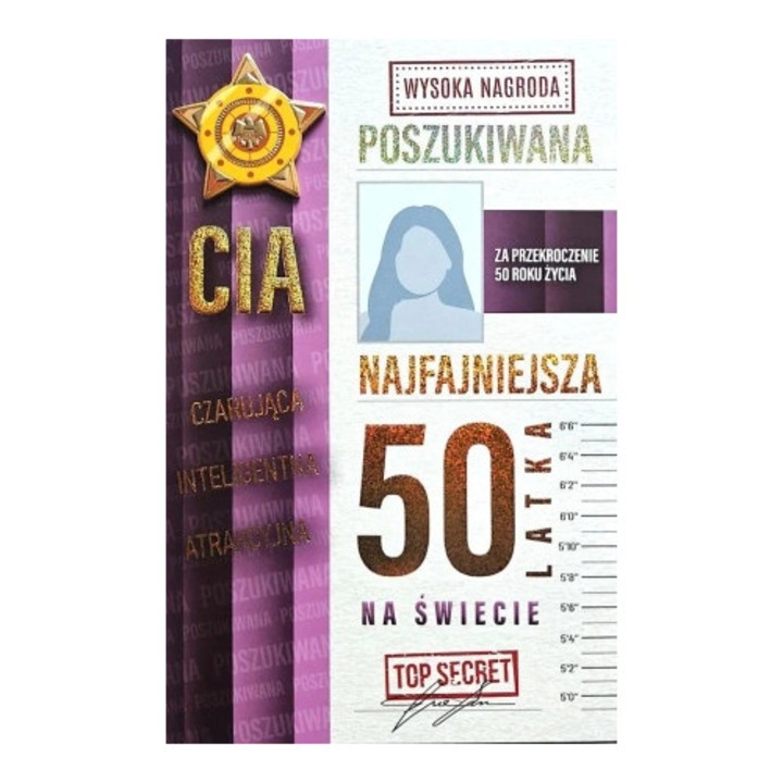 Felicitare Yeku, Karnet Urodziny 50, design bogat, cu urari amuzante