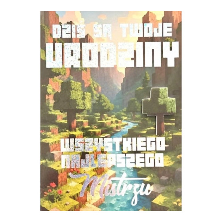 Felicitare Yeku Urodziny, multicolor, cu elemente decorative si zambete