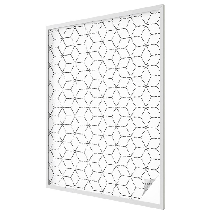 Autocolant Pentru Geam si Folie Decorativa Autoadeziva, Tulup, Puncte geometrice in forma de romb, Vitraliu Autoadeziv, 100x146 cm, Ideal Pentru Decor Interior, 010450850080000011746