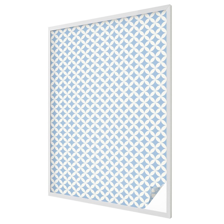 Ólomüveg hatású fólia, Tulup, Geometrikus elegancia, Kék, 100x146 cm, Dekorációs Ablakfólia, Megfelelő méret ablakokhoz vagy világos felületekhez, 010450850080000012879