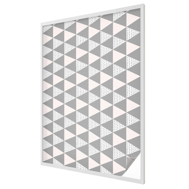 Öntapadós vitrázs fólia, Tulup, Modern geometria, Szürke, 100x146 cm, Dekorációs Ablakfólia, Megfelelő méret ablakokhoz vagy világos felületekhez, 010450850080000013101