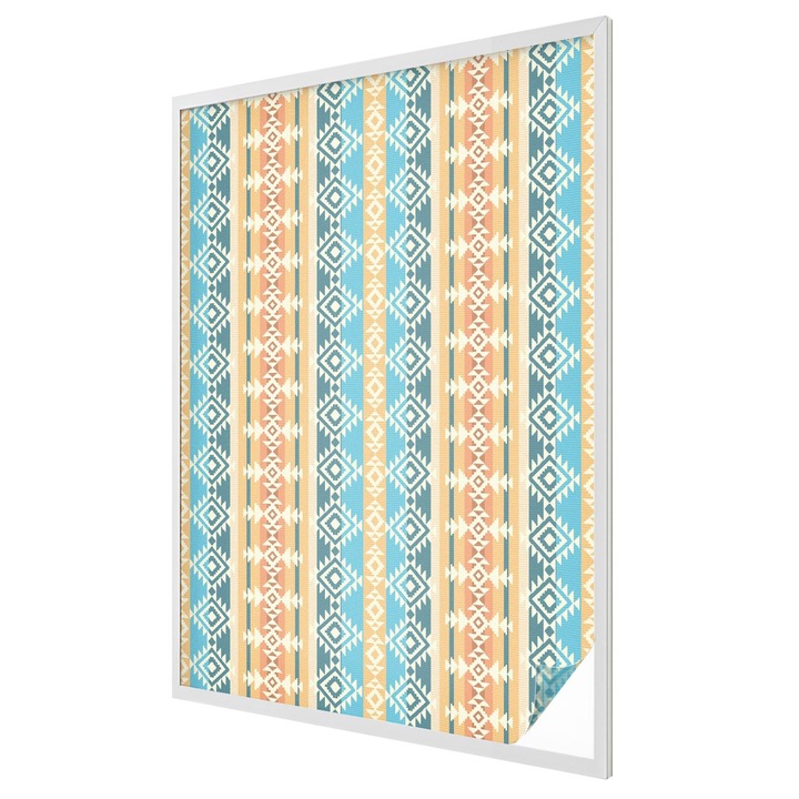 Folie geam vitraliu, Tulup, Compozitie etnica modelata, Intimitate pentru Geamuri si Ferestre, 100x146 cm, Ideal Pentru Decor Interior, 010450850080000012974