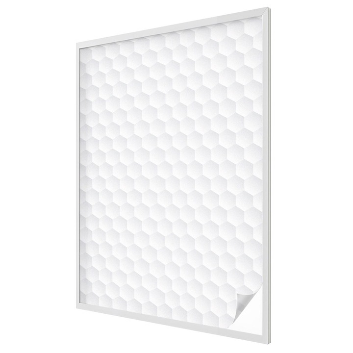Ólomüveg ablakfólia, Tulup, Fehér mozaik, Fehér, 100x146 cm, Dekorációs Ablakfólia, Megfelelő méret ablakokhoz vagy világos felületekhez, 010450850080000030531