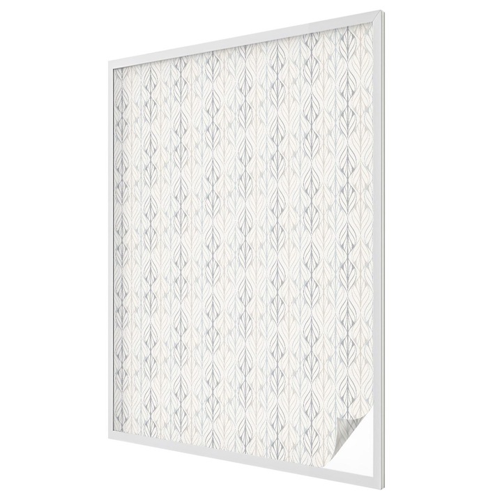 Öntapadós vitrázs fólia, Tulup, Leveles minta, Bézs, 100x146 cm, Dekorációs Ablakfólia, Megfelelő méret ablakokhoz vagy világos felületekhez, 010450850080000033467