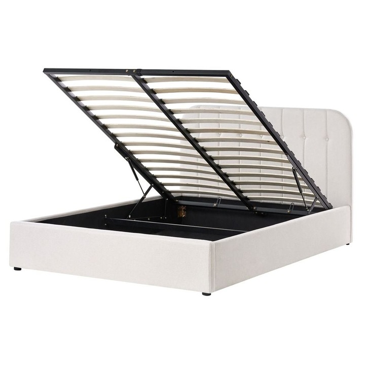 Ágyneműtartós ágy Challans 140 x 200 cm Törtfehér