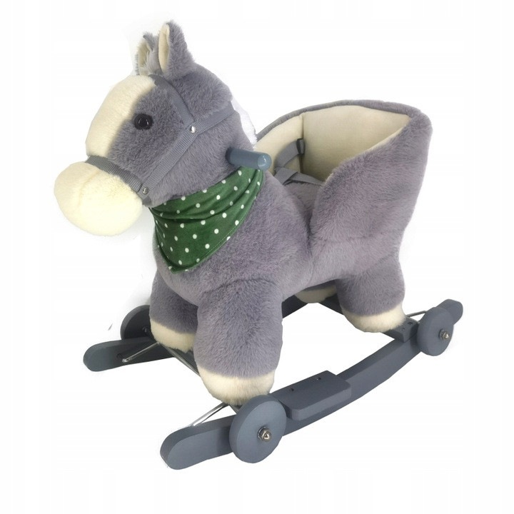 Calut balansoar interactiv Matadi, 2in1 cu roti, sunete realiste, gri, 65x50x36cm
