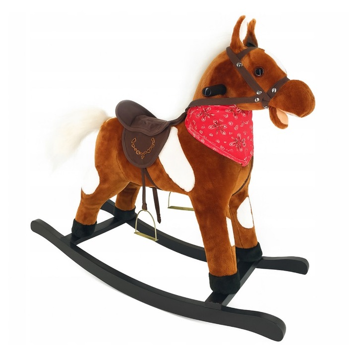 Calut balansoar interactiv Matadi, sunete si miscare, plus maro, 78x74cm