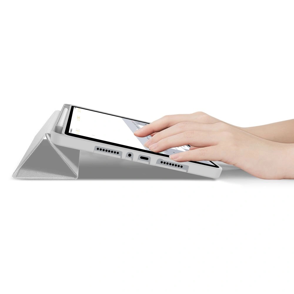 Husa pentru Xiaomi Redmi Pad 2 Pro Soft Shell Light & Slim cu functie wake-up/sleep si compartiment pentru stylus, tip stand - gri