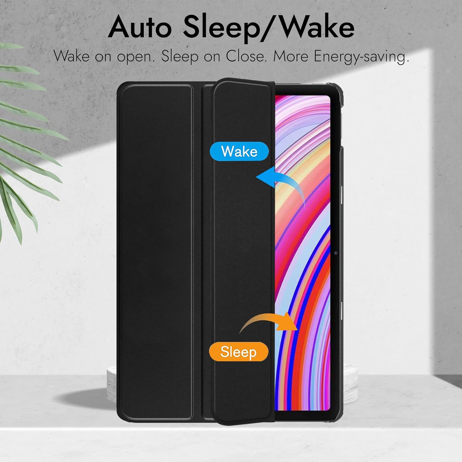 Husa pentru Xiaomi Redmi Pad 2 Pro Soft Shell Light & Slim cu functie wake-up/sleep si compartiment pentru stylus, tip stand - verde deschis