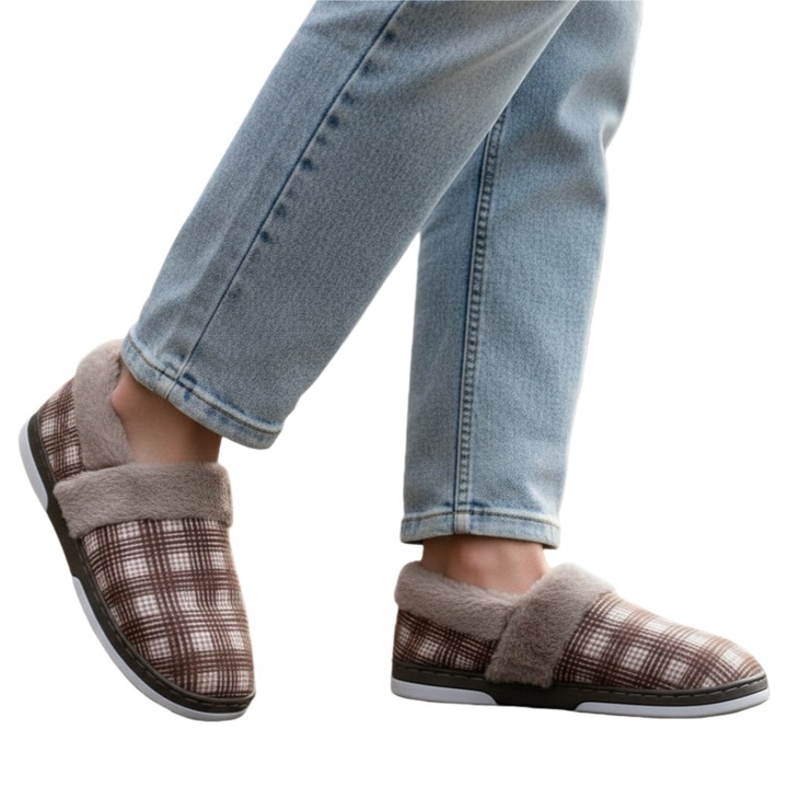 Papuci de casa imblaniti D311maro 122423, Maro