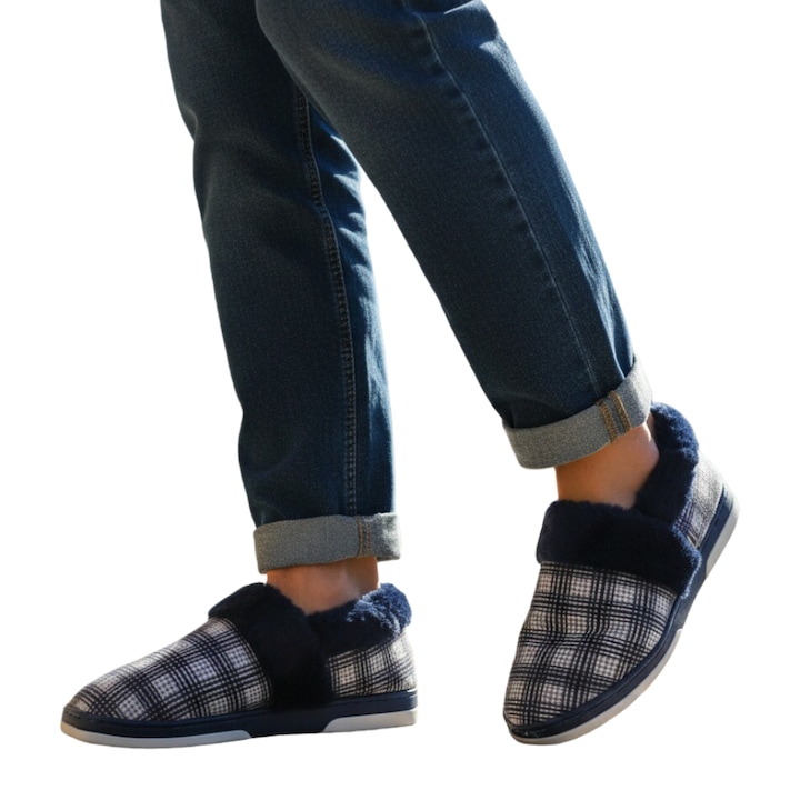 Пухкави домашни чехли D311тъмносини 122426, Тъмносин