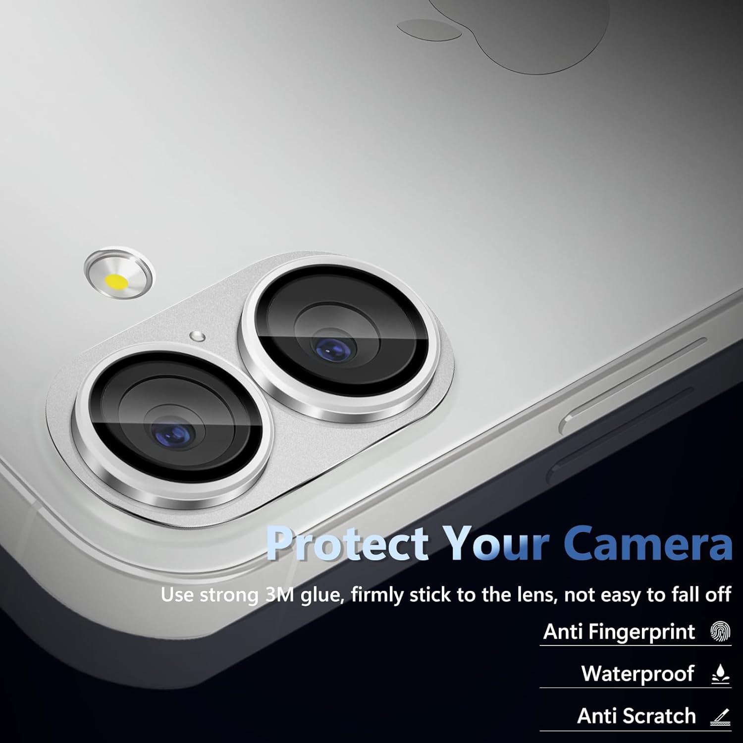 Folie Protectie Camera compatibila cu iPhone 17, Omelivon, Full Cover, Protectie Profesionala, Sticla temperata 9H, Ultra HD, Anti Amprente, Anti Zgarieturi, Anti Socuri, Argintiu