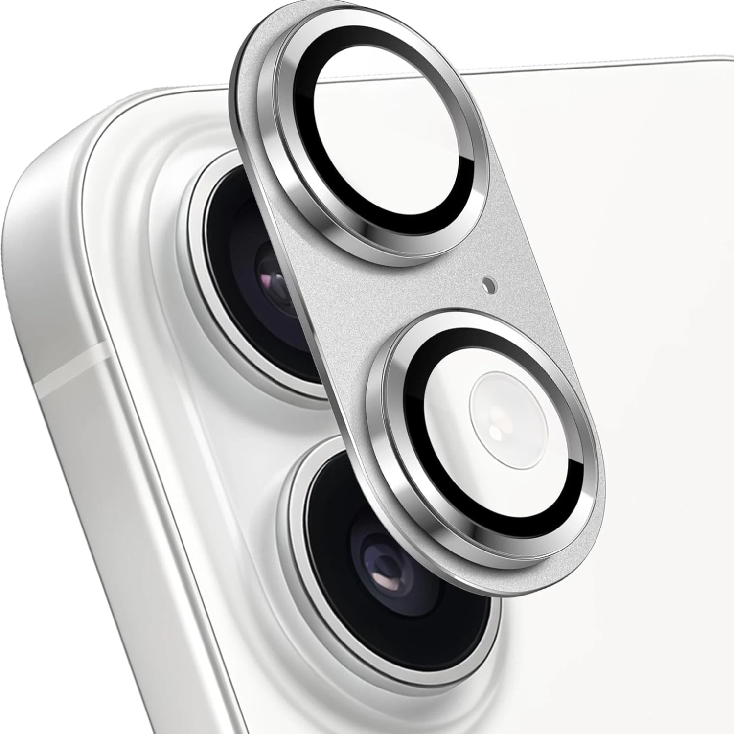 Folie Protectie Camera compatibila cu iPhone 17, Omelivon, Full Cover, Protectie Profesionala, Sticla temperata 9H, Ultra HD, Anti Amprente, Anti Zgarieturi, Anti Socuri, Argintiu