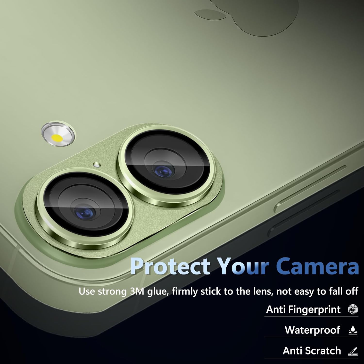 Folie Protectie Camera compatibila cu iPhone 17, Omelivon, Full Cover, Protectie Profesionala, Sticla temperata 9H, Ultra HD, Anti Amprente, Anti Zgarieturi, Anti Socuri, Verde deschis