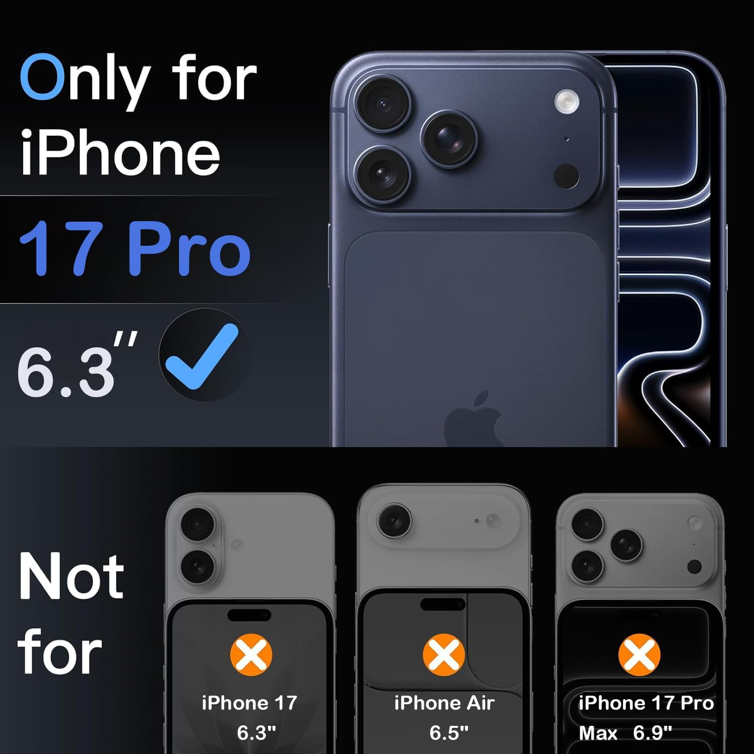 Folie Protectie Camera compatibila cu iPhone 17 Pro, Omelivon, Full Cover, Protectie Profesionala, Sticla temperata 9H, Ultra HD, Anti Amprente, Anti Zgarieturi, Anti Socuri, Albastru inchis