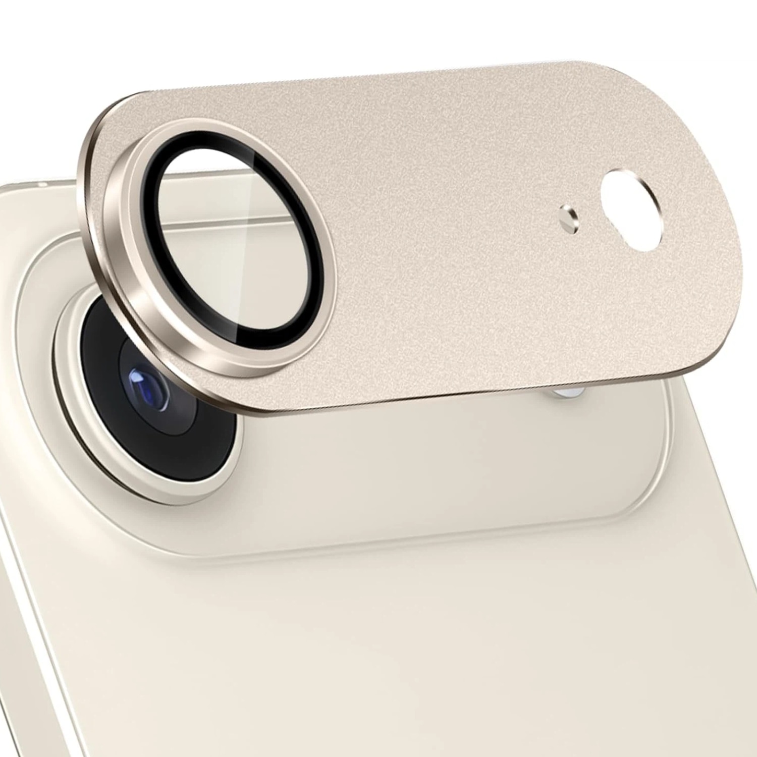 Folie Protectie Camera compatibila cu iPhone 17 Air, Omelivon, Full Cover, Protectie Profesionala, Sticla temperata 9H, Ultra HD, Anti Amprente, Anti Zgarieturi, Anti Socuri, Auriu deschis