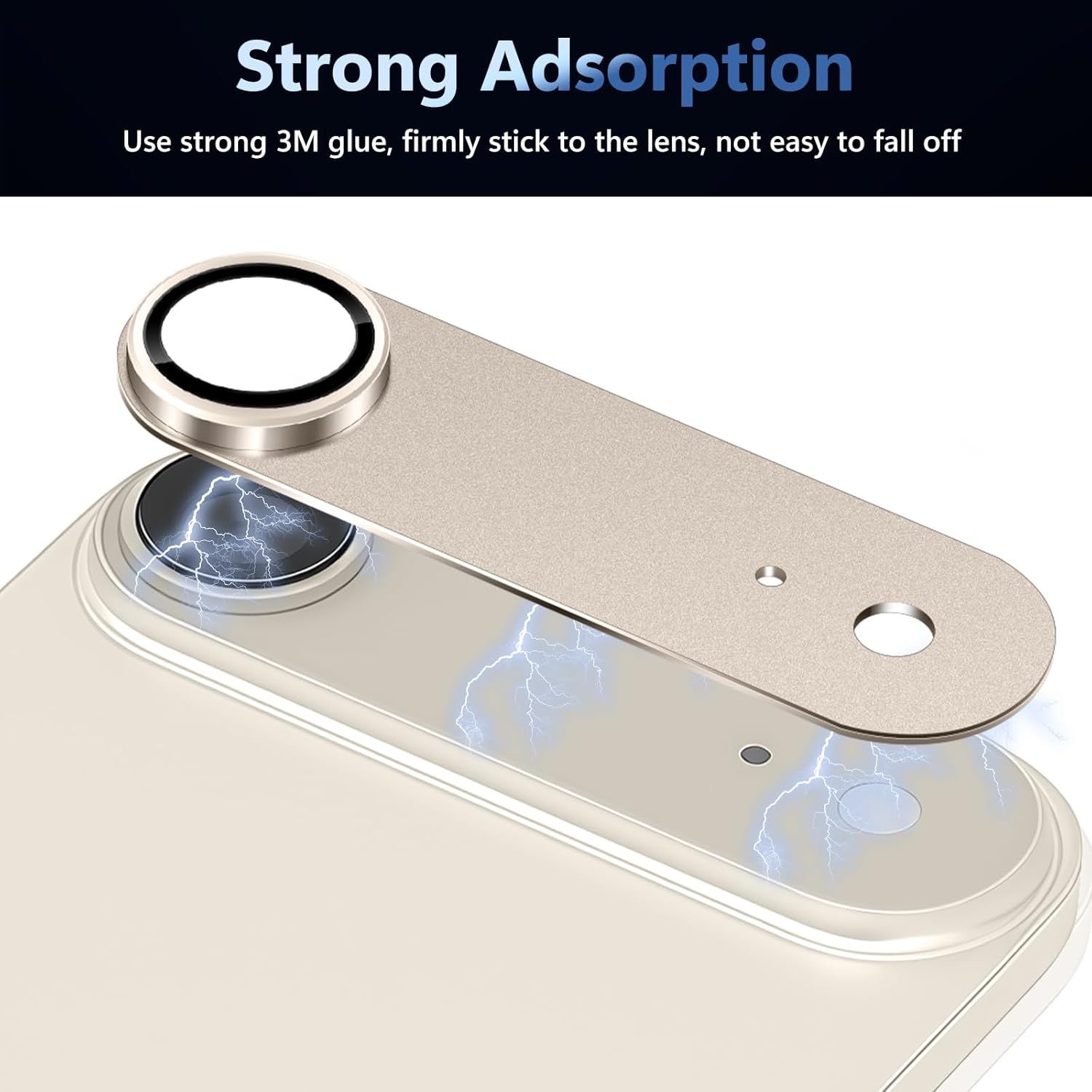 Folie Protectie Camera compatibila cu iPhone 17 Air, Omelivon, Full Cover, Protectie Profesionala, Sticla temperata 9H, Ultra HD, Anti Amprente, Anti Zgarieturi, Anti Socuri, Auriu deschis
