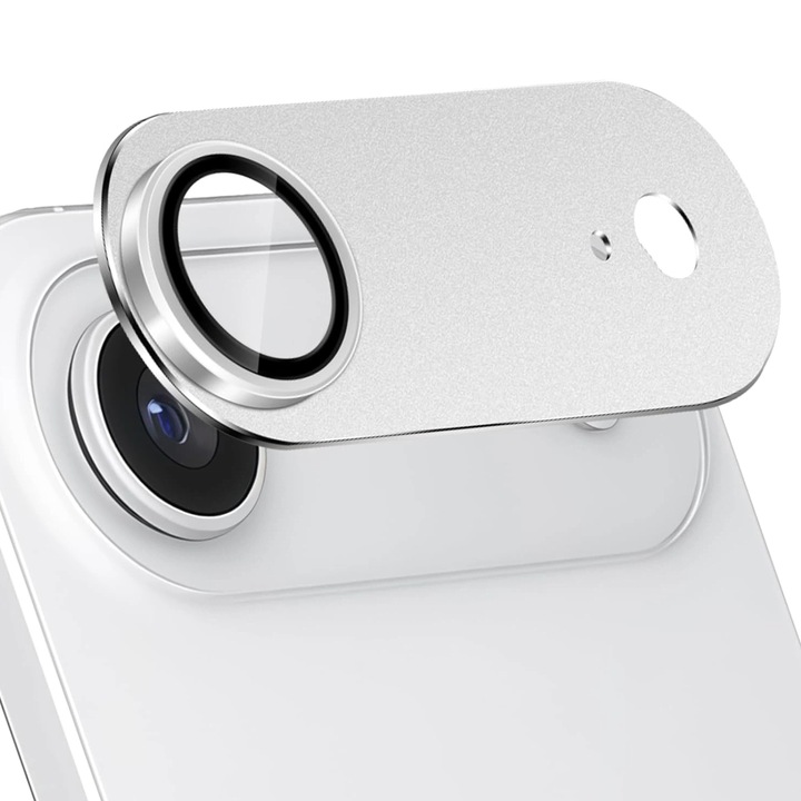 Folie Protectie Camera compatibila cu iPhone 17 Air, Omelivon, Full Cover, Protectie Profesionala, Sticla temperata 9H, Ultra HD, Anti Amprente, Anti Zgarieturi, Anti Socuri, Argintiu