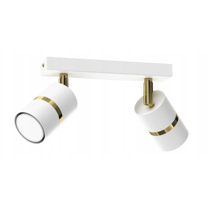 Lustra EWILIGHT JOKEYS alb-auriu, metalica, 2x GU10, dimensiuni 20x11-15cm