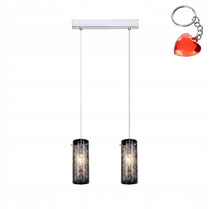 Lampa Suspendata Italux Ibiza MDM1903/2, Crom, 2xE14, 10x32cm, Inaltime max 100cm