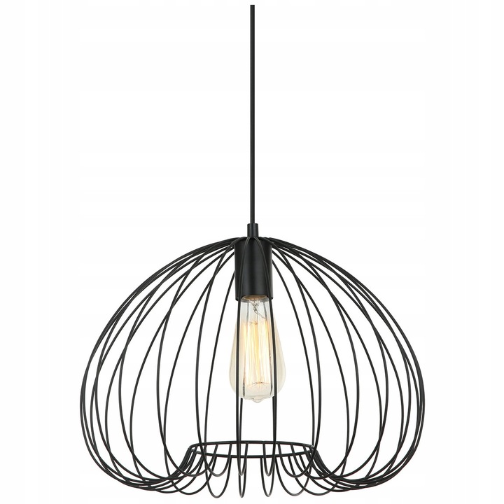 Lampa Suspendata Neagra Loft Metalica MEDDI Italux E27