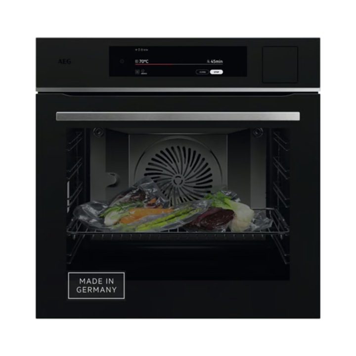 Cuptor incorporabil AEG EX99SV2MB Pro Assist Seria 9000, 26 de moduri de incalzire, afisaj CookSmart Touch+, compatibil cu Wi-Fi, asistent AI, negru mat, A++