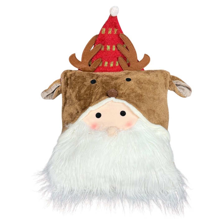 Коледна чорапка "Елен и дядо Коледа", 42см