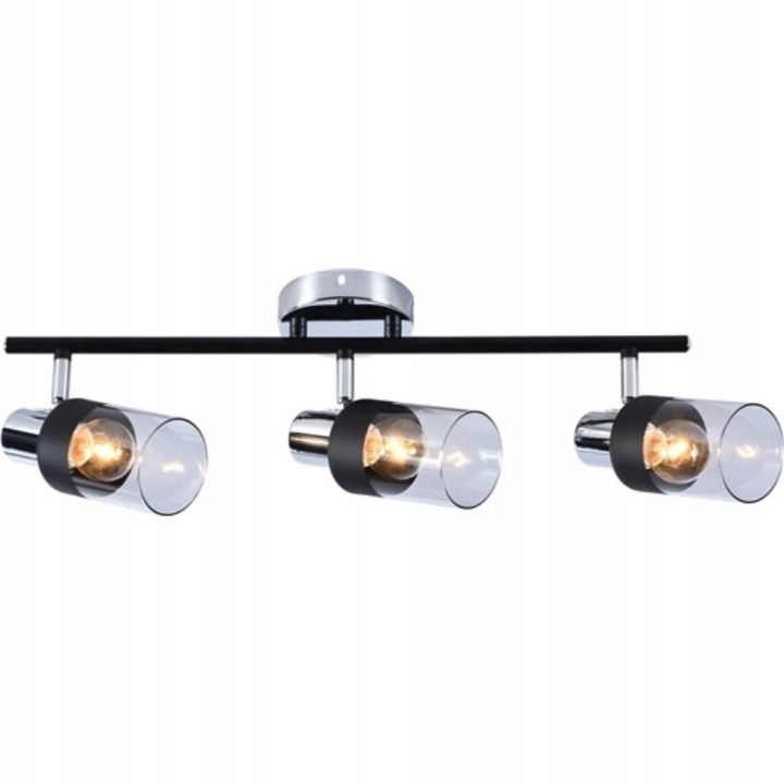 Spotlámpák, Lampex, Lábazati szegélyléc Avola 3 Glass Transparent Silver Glamour