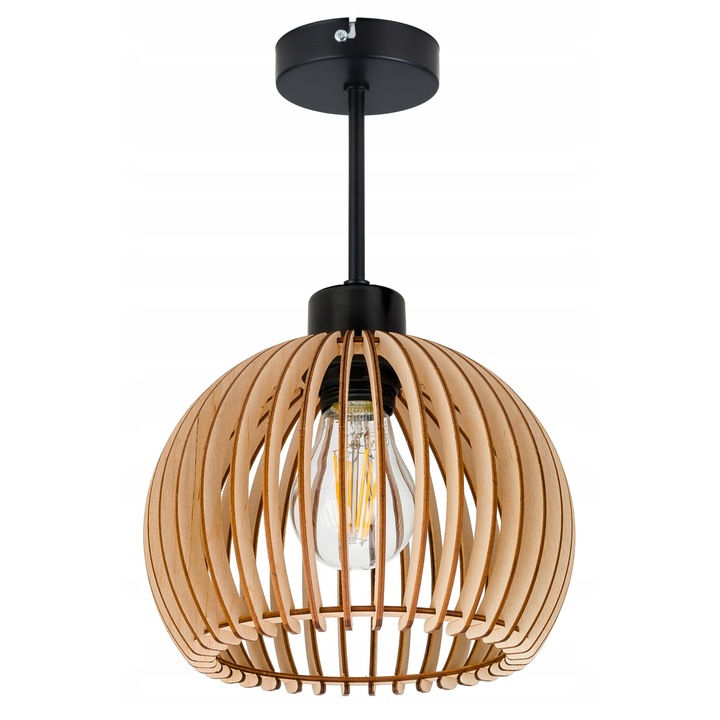 Lustra LED-ONE din lemn retro, 1x E27, 20x23cm, 36 brate