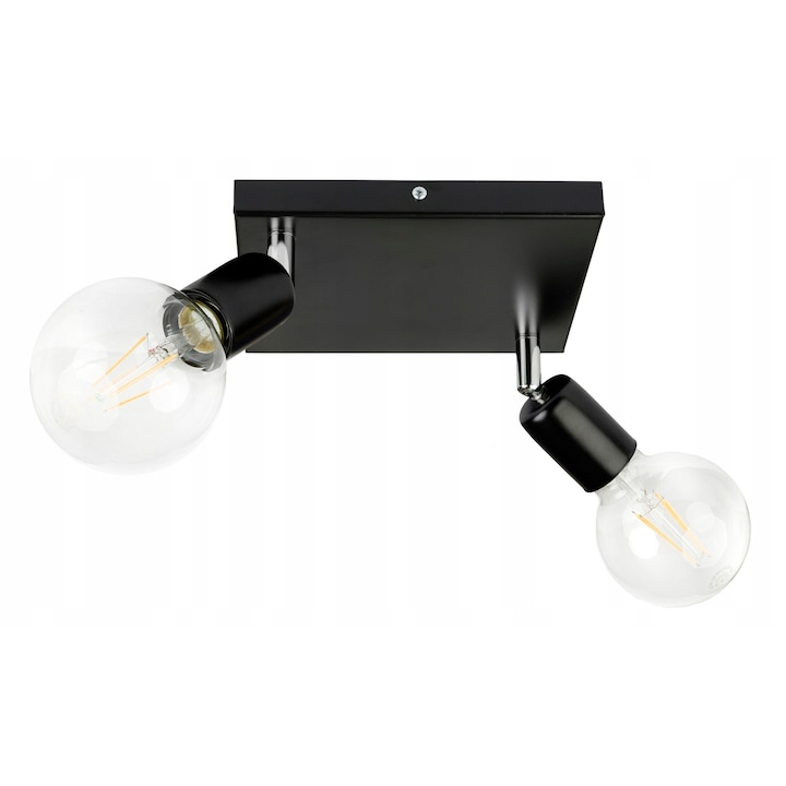 Plafon reglabil, Led-one, Loft, negru, 2x E27, 20cm