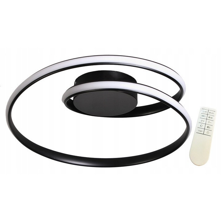 Плафон LED Полилей, Led-one, Черен, 60W, 46x46x12см