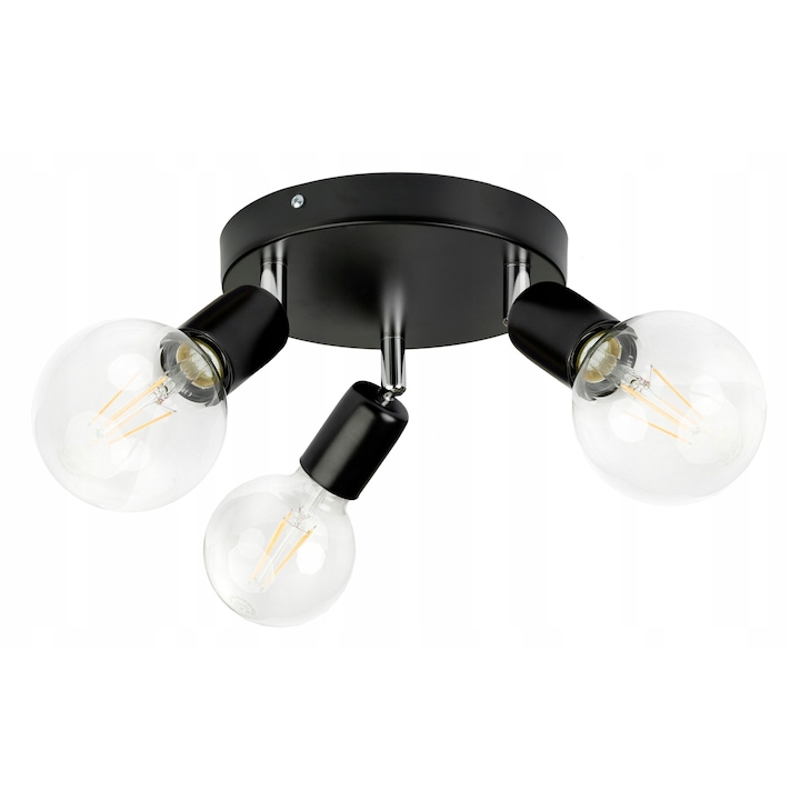 Lustra Led-one Loft, negru, 3x E27, reglabil, aluminiu/otel