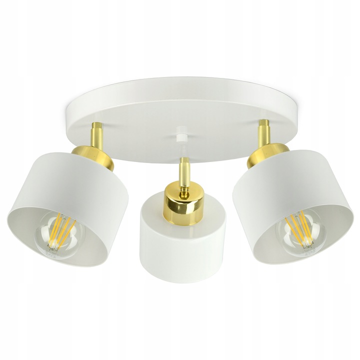 Лампа Luxolar Roller EG3 Бяло Злато, регулируеми цилиндрични абажури, 230V