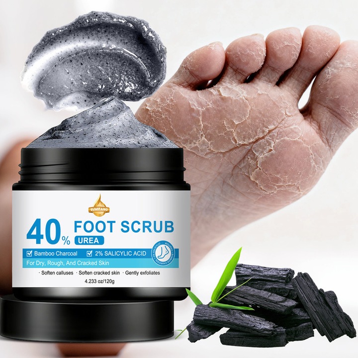 SUMIFANG lábradír, 120g, bambuszszén, 40% karbamid, uniszex