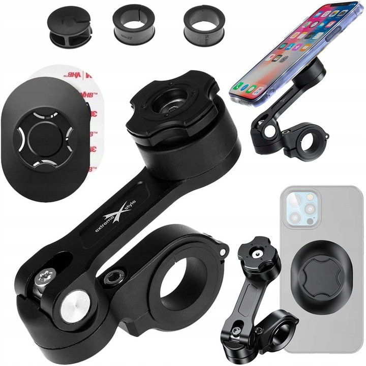 Suport anti-vibratii pentru telefon R20B, ExtremeStyle, negru, set complet