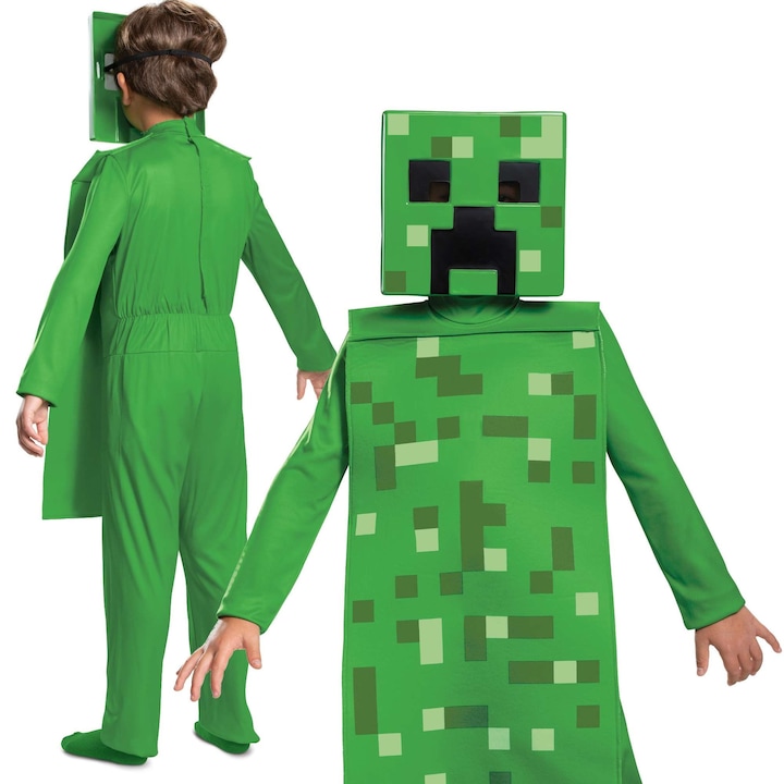 Costum de carnaval Minecraft Creeper 137-149 cm 10-12 ani