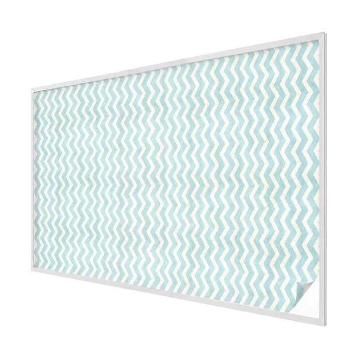 Folie geam vitraliu, Tulup, Model in zig-zag albastru si bej, Intimitate pentru Geamuri si Ferestre, 200x146 cm, Ideal Pentru Decor Interior, 010450850090000030073