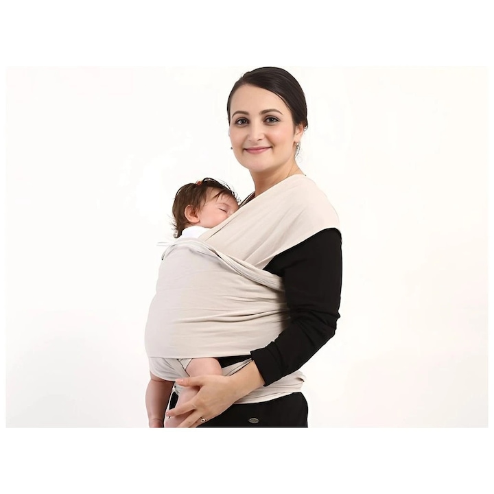 Innodat babahordozó, ergonomikus, légáteresztő anyag, bézs színű, L méret