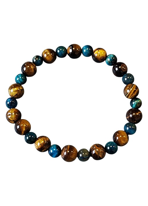 Brățară din ochi de tigru, 8mm și 6mm, semiprețioase, femei