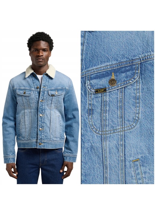 Lee SHERPA JACKET The Frank Geaca de blugi captusita cu blana artificiala XXL