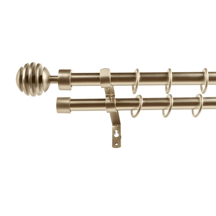 Kit galerie metalica dubla extensibila bronz antic 200-380cm 16/19mm Verona