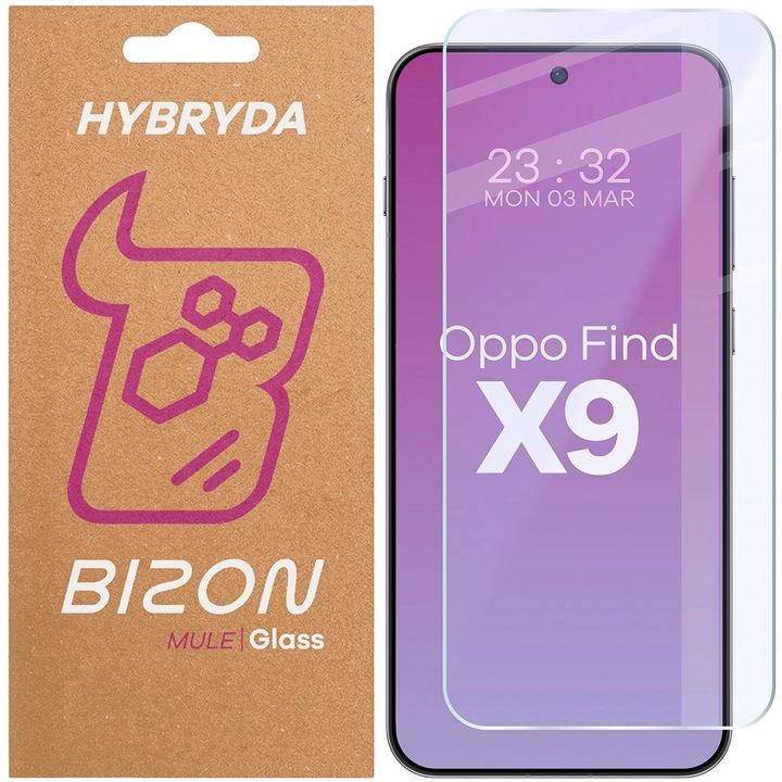 Стъклен протектор, Bizon, Прозрачен, за Oppo Find X9