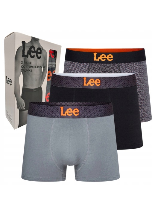 Chiloti barbatesti Lee, boxeri, set 3 bucati, multicolor, bumbac