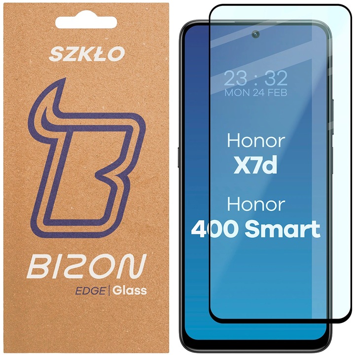 Стъклен протектор, Bizon, Glass Edge 2, прозрачен, за Honor X7d / Honor 400 Smart