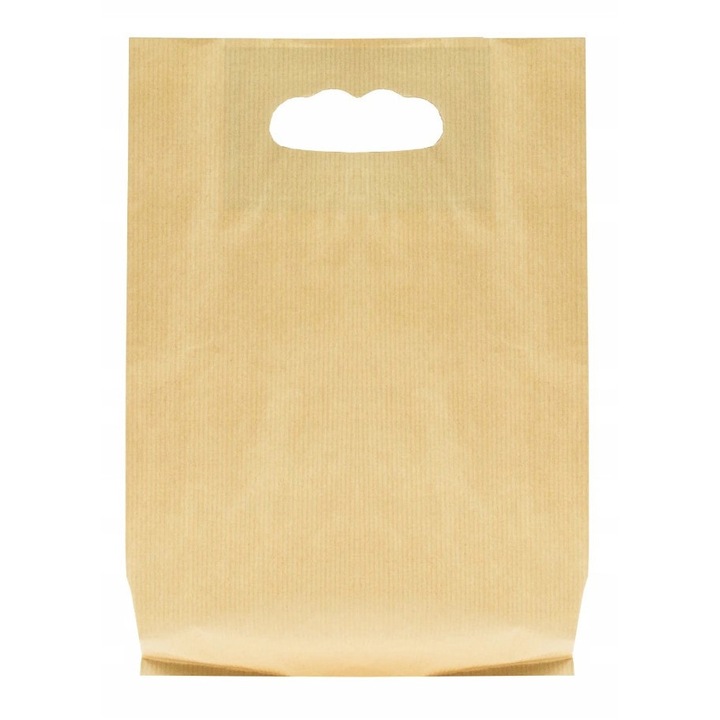 Set 100 pungi ecologice din hartie pentru paine, Allbag, 220x80x325mm, maro