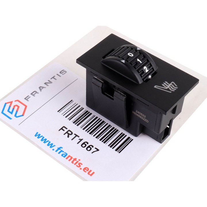 Comutator reglare incalzire scaun stanga/dreapta, Frantis, cu iluminare alba, pentru Citroen/Peugeot
