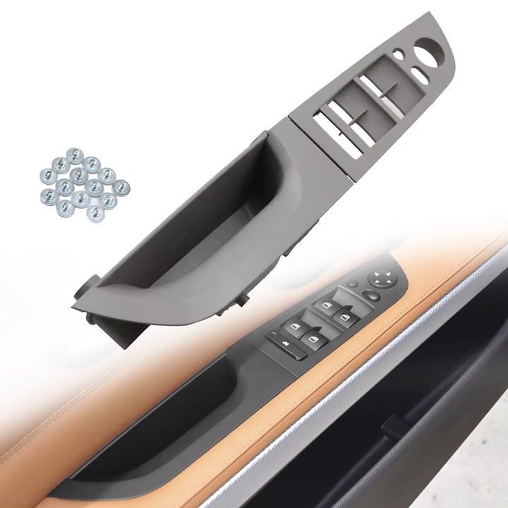 Maner portiera sofer, cu oglinzi rabatabile pentru BMW Seria 3 E90/E91, gri, 35, 5 cm - MHE90HS-0512G (Grey)