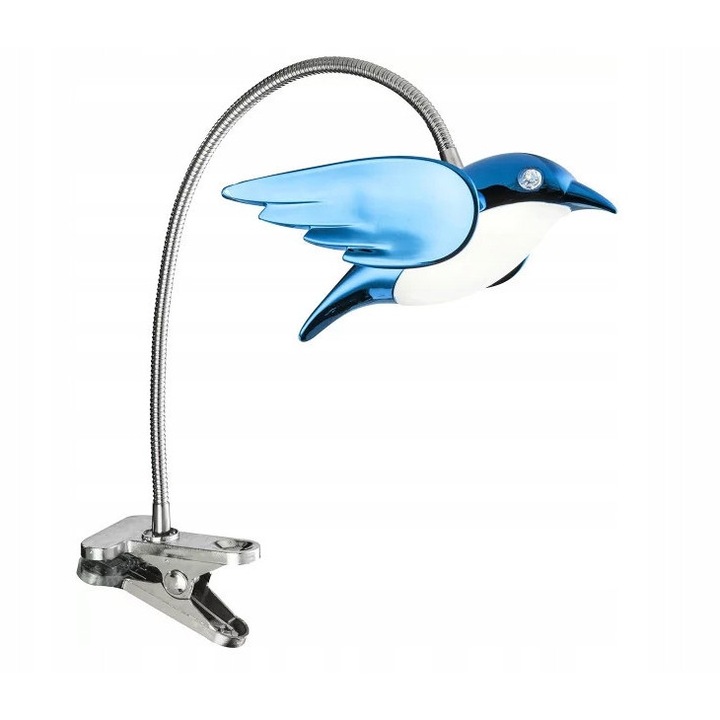 Lampă birou GLOBO LED BIRD 56671-1K, crom, albastru, 6W, 19x40cm